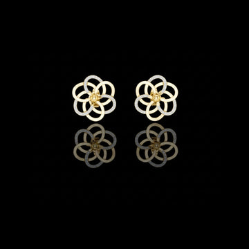 0.26 TCW Elegant Intertwined Floral Moissanite Diamond Stud Earrings with Pavé Accents