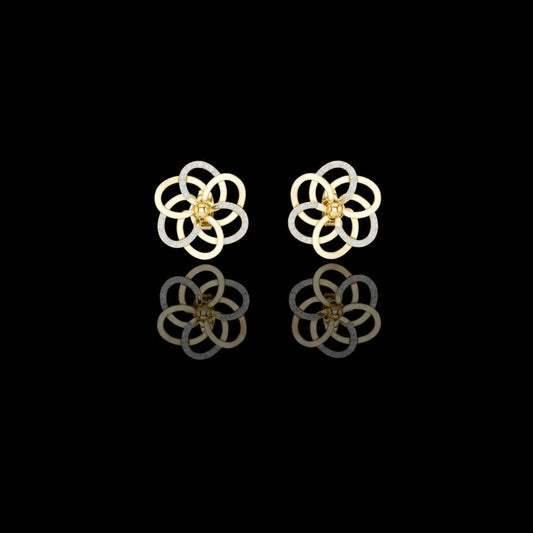 0.26 TCW Elegant Intertwined Floral Moissanite Diamond Stud Earrings with Pavé Accents