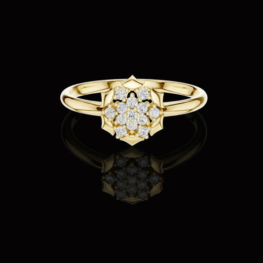 0.078 TCW Elegant Petal Inspired Bloom Design with Brilliant Round Cut Lab Diamonds