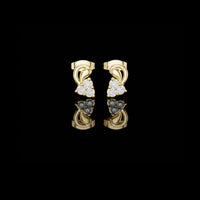 0.27 TCW Exclusive Round Cut Moissanite Diamond Cluster Stud Earrings with Sculpted Curved Design