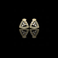 0.36 TCW Modern Geometric Triangle Round Cut Moissanite Diamond Stud Earrings with Open Frame Design For Surprise