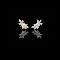 3.22 CT Lab Grown Marquise Diamond Floral Stud Earrings
