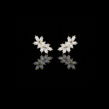 3.22 CT Lab Grown Marquise Diamond Floral Stud Earrings