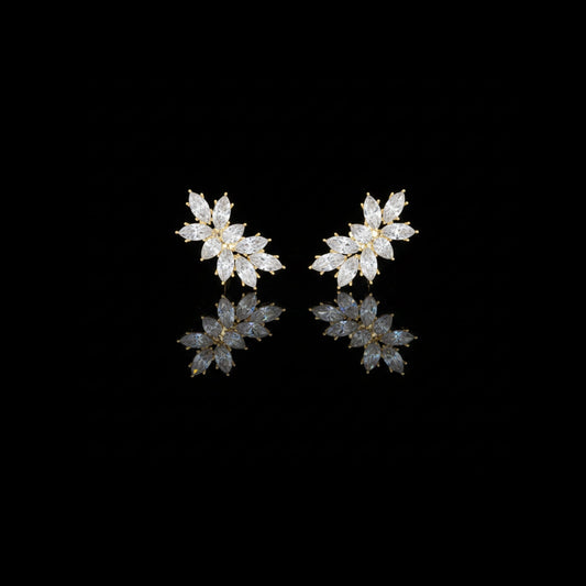 3.22 CT Lab Grown Marquise Diamond Floral Stud Earrings
