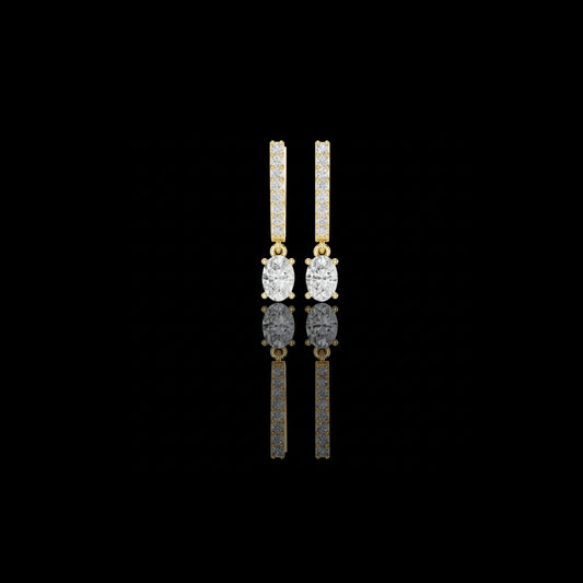 1.00 CT Timeless Moissanite Diamond Bar Drop Earrings with Oval Cut Sparkle