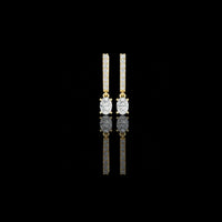 1.00 CT Timeless Lab Grown Diamond Bar Drop Earrings with Oval Cut Sparkle