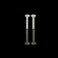 1 TCW Iconic Moissanite Emerald Cut Diamond Vertical Bar Earrings Sleek Modern Fine Jewelry