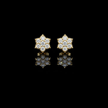 0.38 TCW Starpetal Radiance Moissanite Diamond Cluster Earrings with Sculpted Floral Points For Party Wear