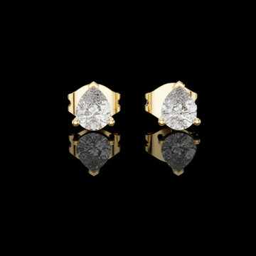 0.75 TCW Pear Shaped Moissanite Diamond Stud Earrings with Soft Contoured Setting for Someone Special