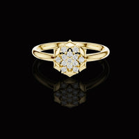 0.78 TCW Elegant Petal Inspired Bloom Design with Brilliant Round Cut Lab Diamonds
