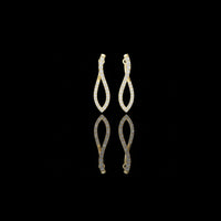 0.79 TCW Luxury Moissanite Round Diamond Leaf Inspired Drop Earrings Statement Jewelry