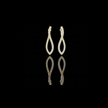 0.79 TCW Luxury Moissanite Round Diamond Leaf Inspired Drop Earrings Statement Jewelry