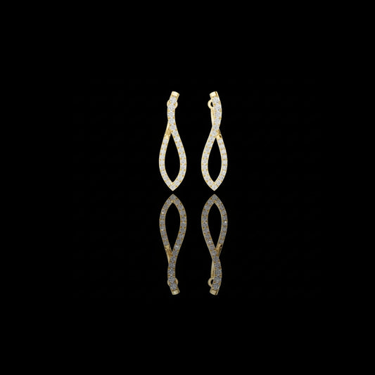 0.79 TCW Luxury Lab Grown Round Diamond Leaf Inspired Drop Earrings Statement Jewelry