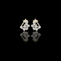 1.43 TCW Dazzling Moissanite Pear Cut Floral Stud Earrings With Sparkling Cluster Design