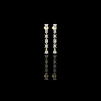 1.00 CT Celestial Multi Shape Moissanite Diamond Drop Earrings with Pear Emerald Oval & Princess Cuts