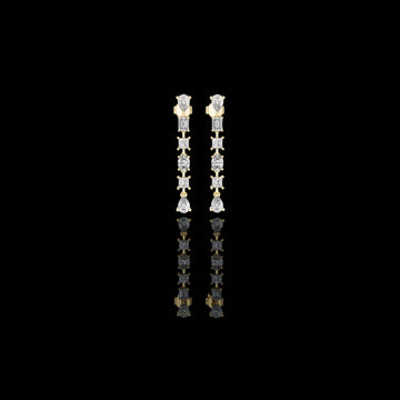 1.00 CT Celestial Multi Shape Moissanite Diamond Drop Earrings with Pear Emerald Oval & Princess Cuts