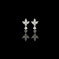 1.34 TCW Bloom Grace Floral Diamond Drop Earrings with Marquise and Pear Cut Lab Grown Diamonds