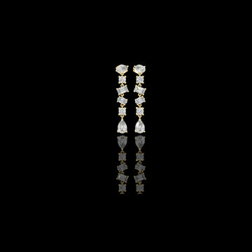 1.36 CT Celestia Cascade Multi Shape Moissanite Diamond Drop Earrings For Her