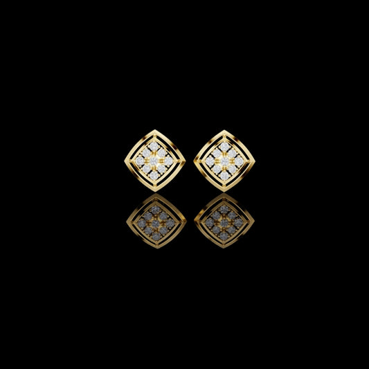 0.64 TCW Geometric Round Cut Kite Shaped Moissanite Diamond Cluster Stud Earrings For Mother