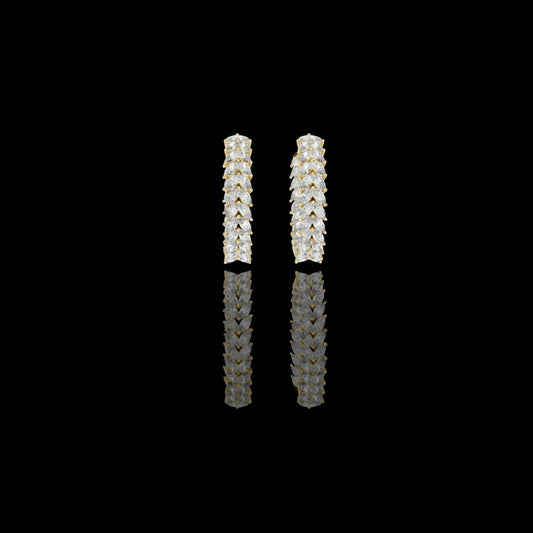 0.80 TCW Premium Style Marquise Cut Lab Grown Diamond Earrings High Brilliance Statement Hoops