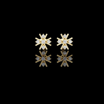 0.32 TCW Modern Starburst Moissanite Diamond Stud Earrings with Radiant Geometric Design For Love