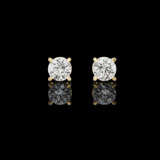 2.50 TCW Delight Lab Grown Round Cut Solitaire Diamond Stud Earrings Pure Fire, Luxury Elegance