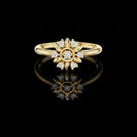 0.30 TCW Sunlit Floral Refined Petal Cluster Artistry Moissanite Diamond Cluster Ring in Gold