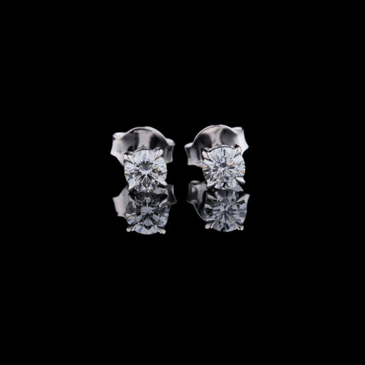 2.22 TCW Brilliant Sparkle Round Cut Moissanite Round Diamond Stud Earring in Gold By Ivevar