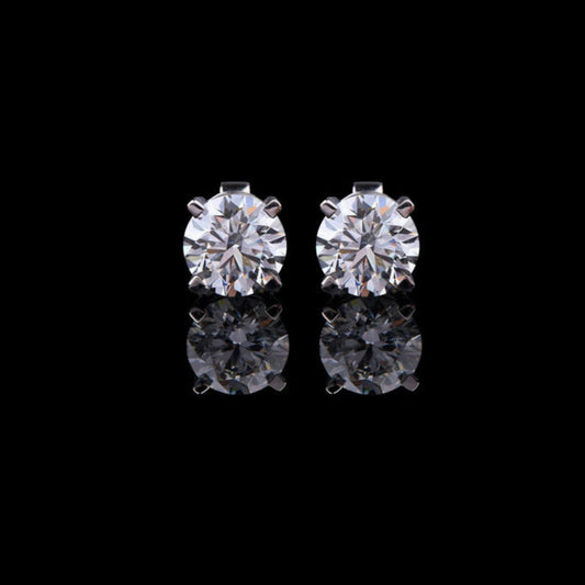 2.42 TCW Desire Round Moissanite Diamond Stud Earrings Custom Jewelry By Ivevar