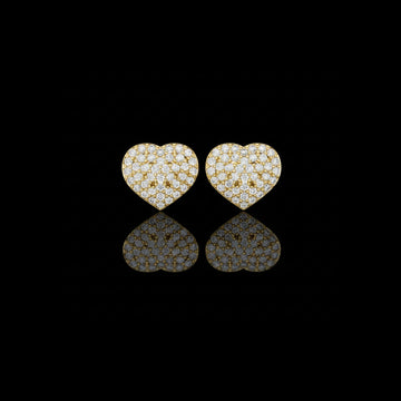 0.52 TCW Romantic Heart Shape With Round Moissanite Diamond Stud Earrings with Pavé Brilliance