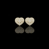 0.33 TCW Romantic Heart Shape With Round Moissanite Diamond Stud Earrings with Pavé Brilliance