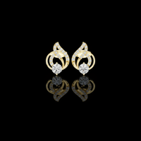 0.60 CT Bright Lab Grown Round Cut Diamond Swirl Stud Earrings Modern Fine Jewelry Design