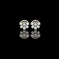 0.33 CT Art Deco Inspired Fan Shaped Lab Grown Diamond Cluster Stud Earrings