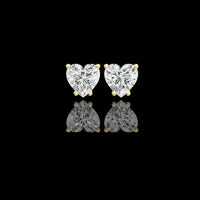 2.43 TCW Romantic Brilliant Heart Shaped Lab Grown Stud Earrings in Elegant Prong Setting for Timeless Sparkle