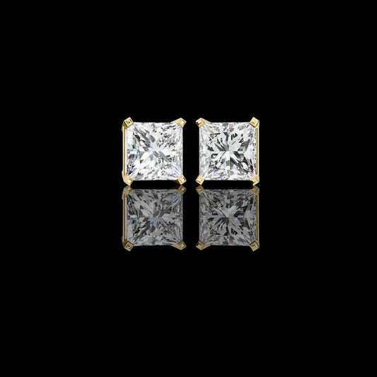 3.04 TCW Discover the Beauty of Moissanite Princess Diamond Earrings For Everyday