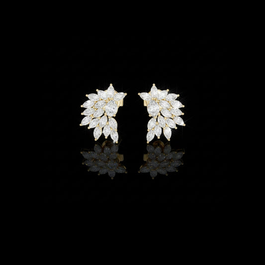 0.66 CT Opulent Edition Floral Moissanite Oval Cut Diamond Stud Earrings Elegant Statement Jewelry