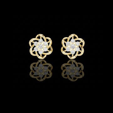 0.39 TCW Fine Jewelry Floral Knot Moissanite Round Cut Diamond Stud Earrings