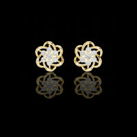 0.39 TCW Fine Jewelry Floral Knot Moissanite Round Cut Diamond Stud Earrings
