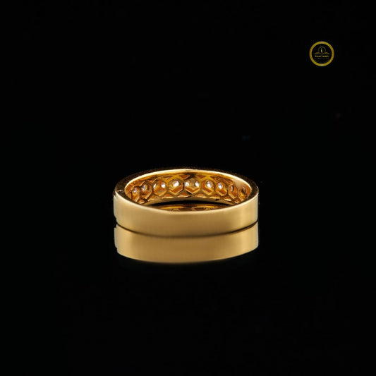 Round Cut Channel Set Lab Diamond Wedding Band Ring - view 4