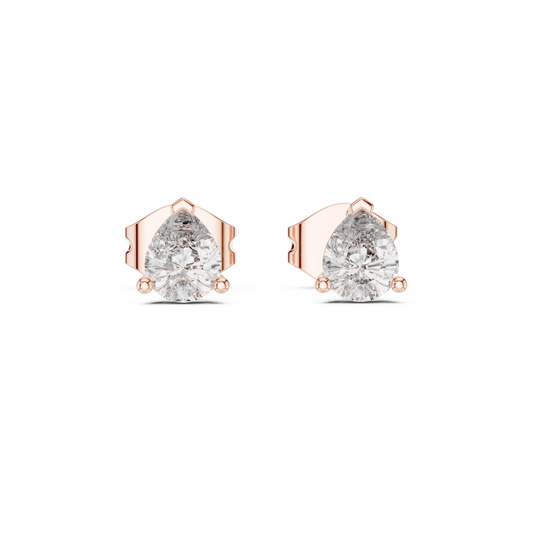 0.75 TCW Pear Shaped Moissanite Diamond Stud Earrings with Soft Contoured Setting for Someone Special
