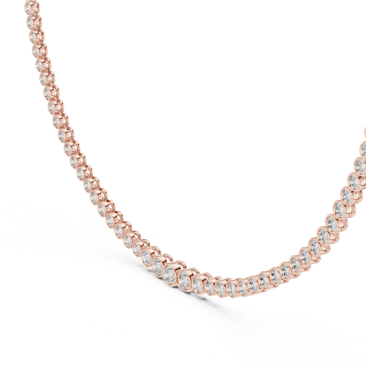 Round Cut Bezel Set Tennis Necklace - view 4