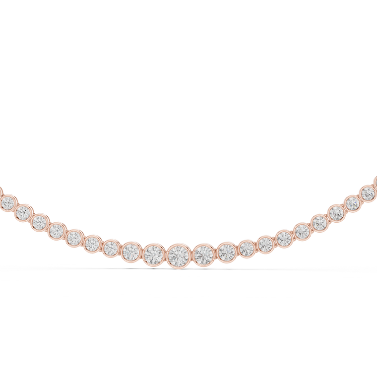 Round Cut Bezel Set Tennis Necklace - view 2