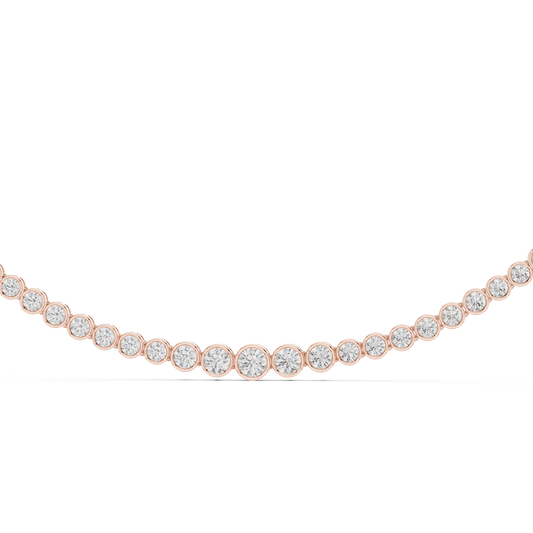 11.00 TCW Dazzling Moissanite Luxury Round Cut Bezel-Set Diamond Tennis Necklace For Special One