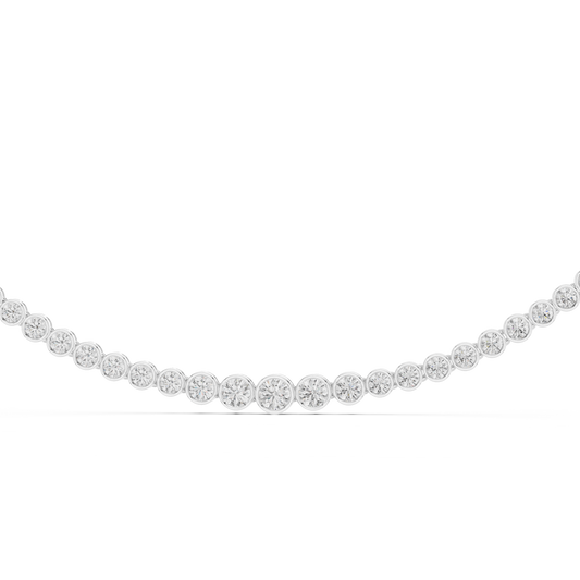 Round Cut Bezel Set Tennis Necklace - view 3