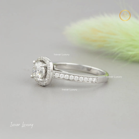 Elegant Natural Diamond 925 Silver Ring by Ivevar