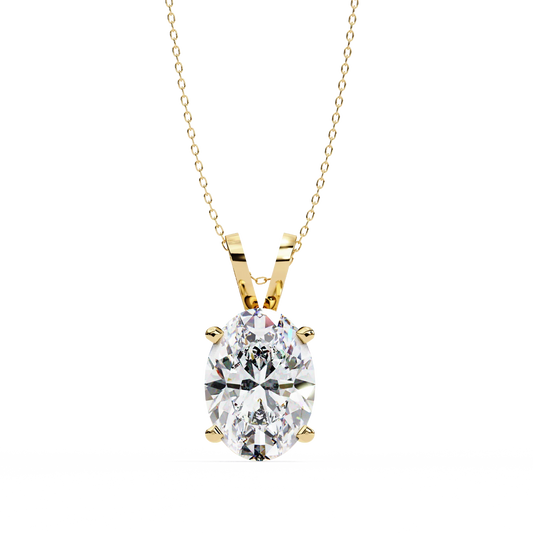 Oval Cut Solitaire Four Prong V Bail Pendant - view 2