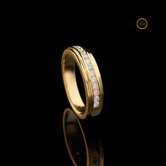 Round Cut Channel Set Lab Diamond Wedding Band Ring - view 2