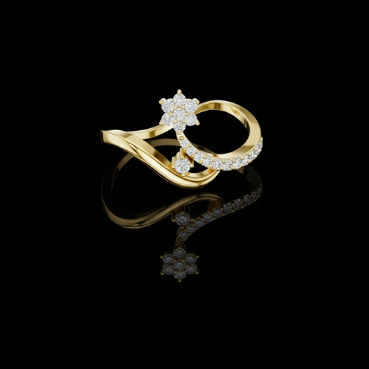 0.30 TCW Floral Moissanite Diamond Cluster and Graceful Open-Circle Design