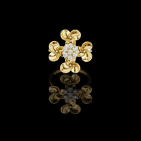 0.20 TCW Floral Petal Ring with Moissanite Diamond Cluster A Statement of Blooming Beauty