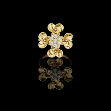 0.20 TCW Floral Petal Ring with Moissanite Diamond Cluster A Statement of Blooming Beauty